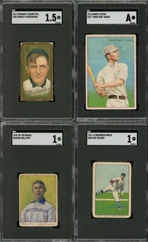 1910-1914 Vintage "Type Card" SGC-Graded Collection (4 Different) Including Mathewson and Baker
